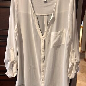 White Button-Up Blouse